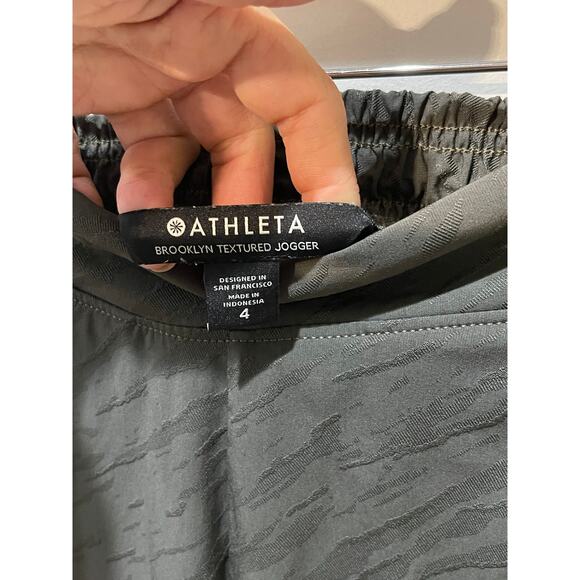 Athleta Pants Women 4 Green Brooklyn Textured Joggers Athletic Sporty Fitness - Picture 4 of 8